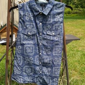 Tank top, denim look,size Large